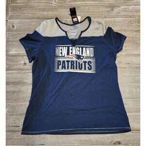 NFL New England Patriots T-Shirt Womens XXL Team Apparel Majestic Football